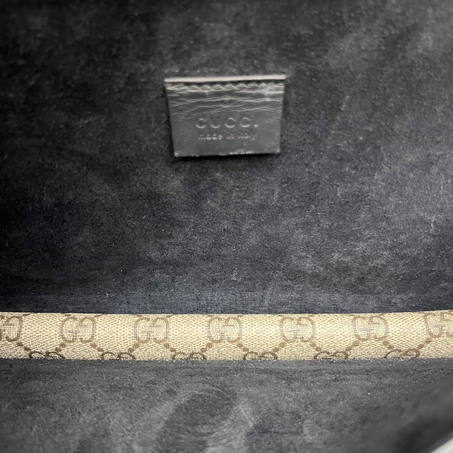 Gucci - Dionysus Shoulder Bag - GG Supreme coated canvas with black suede and leather trim - Beige and Black - (medium)