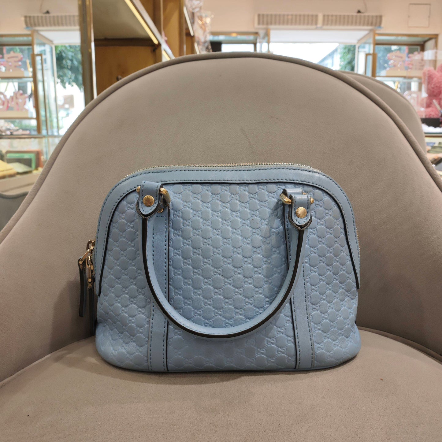 Gucci - Microguccissima Mini Dome Bag - Microguccissima embossed leather - Light Blue - (mini)