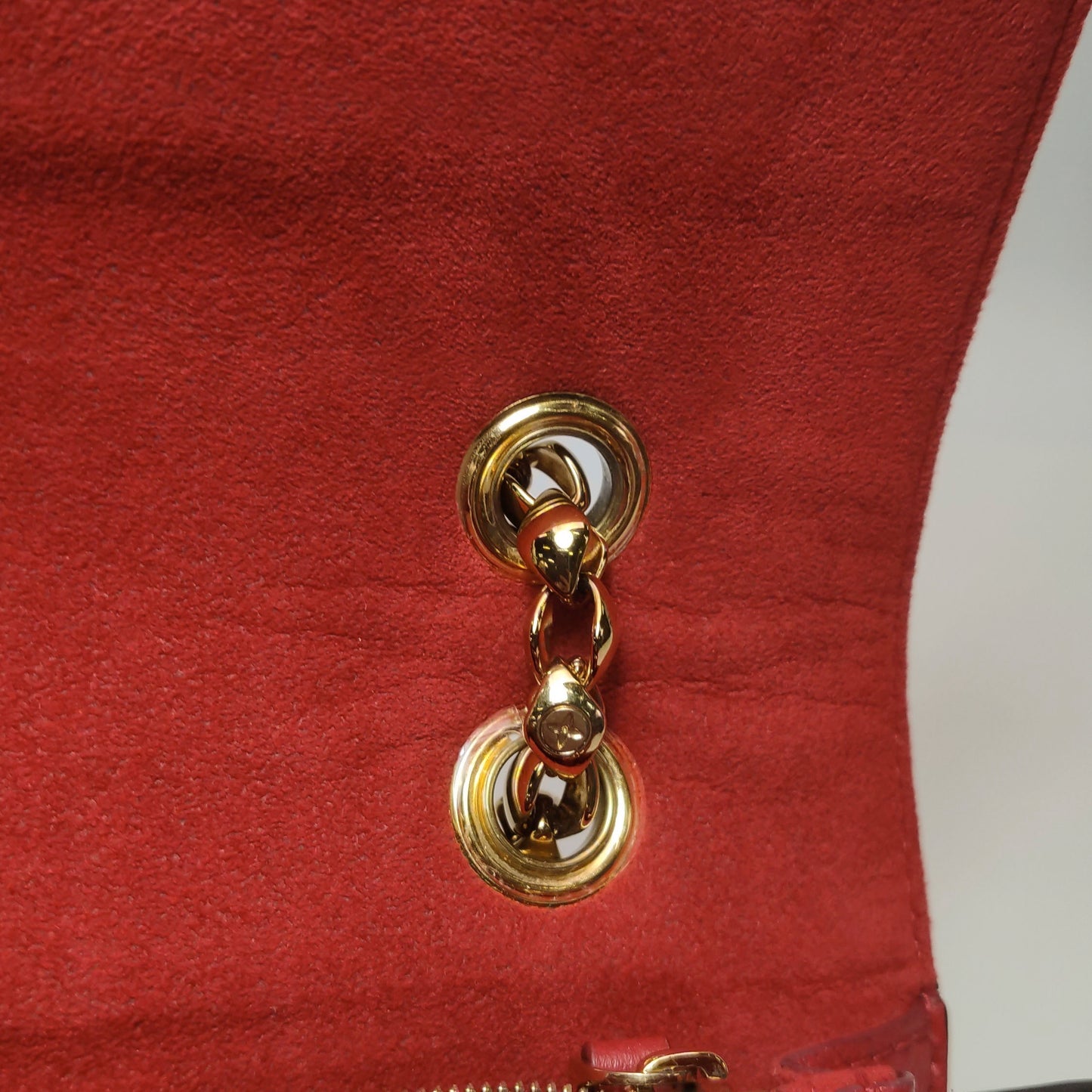 Louis Vuitton - S Lock Chain Bag - Monogram coated canvas and grained leather - Brown and Red - (Small)