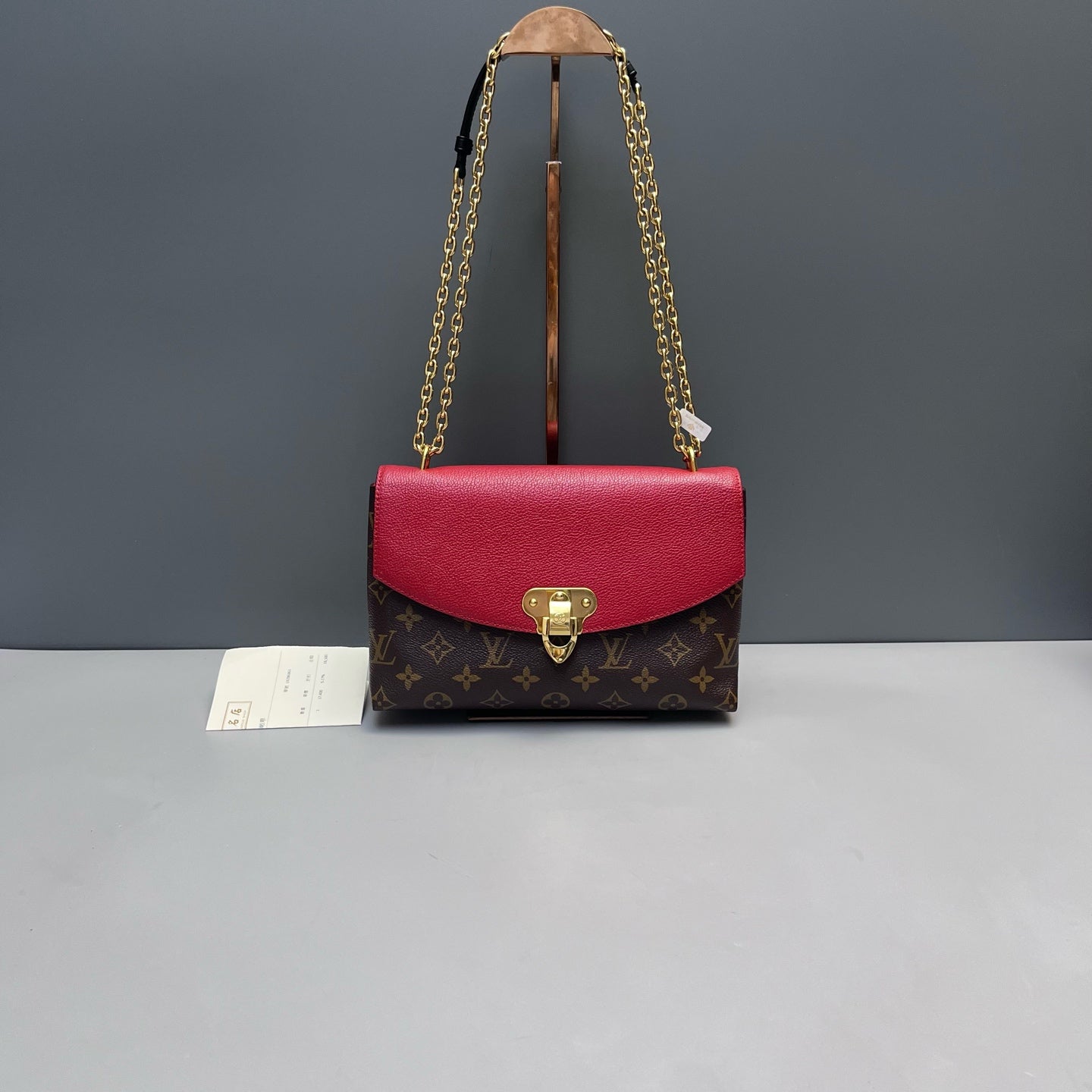Louis Vuitton - Saint Placide - Monogram canvas and grained leather - Brown and Red with Gold-Tone Hardware - (Medium)