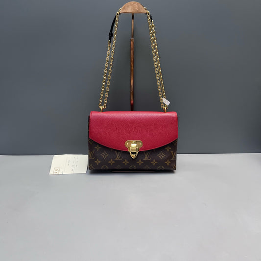 Louis Vuitton - Saint Placide - Monogram canvas and grained leather - Brown and Red with Gold-Tone Hardware - (Medium)
