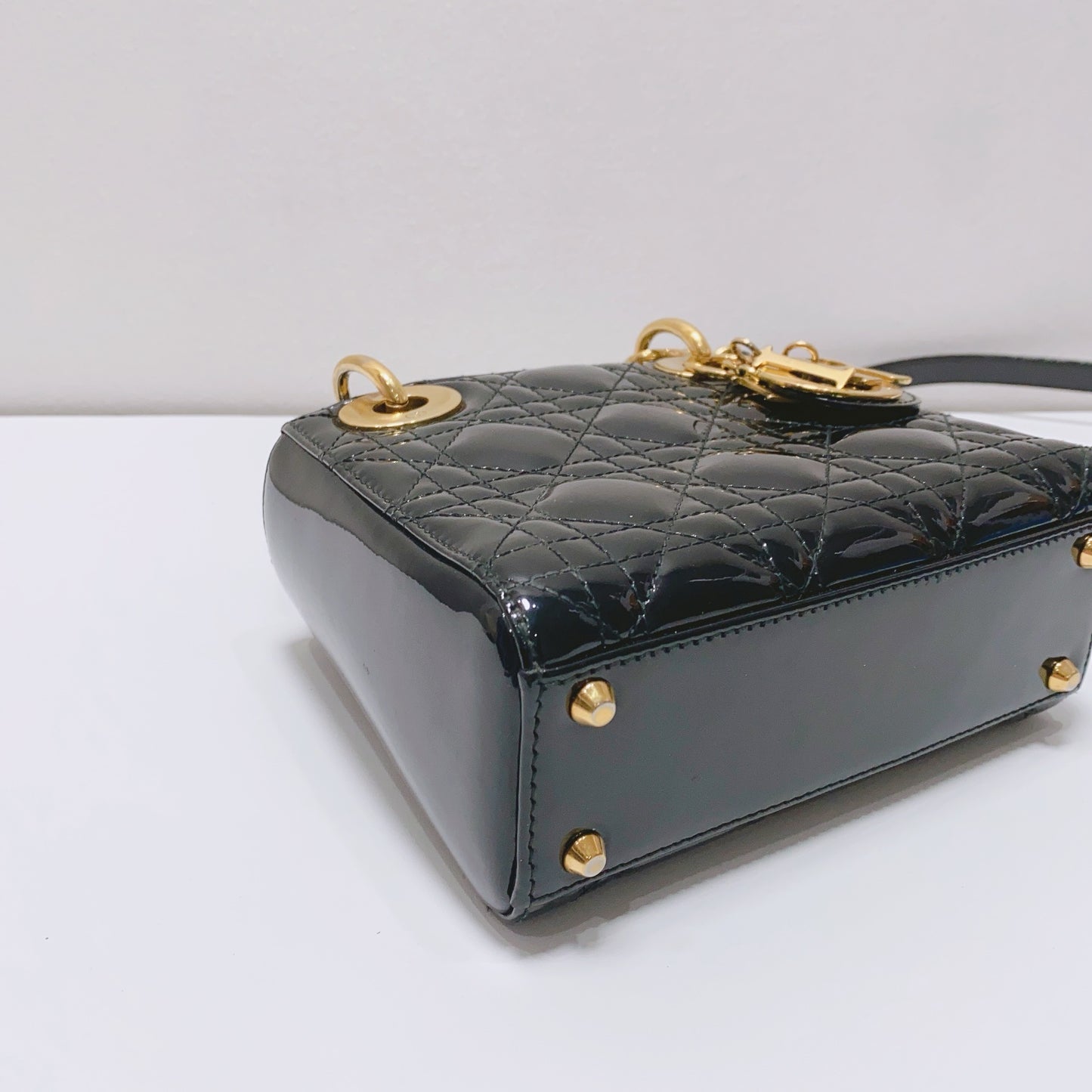 Dior - Lady Dior Mini - Patent leather - Black - (Mini)
