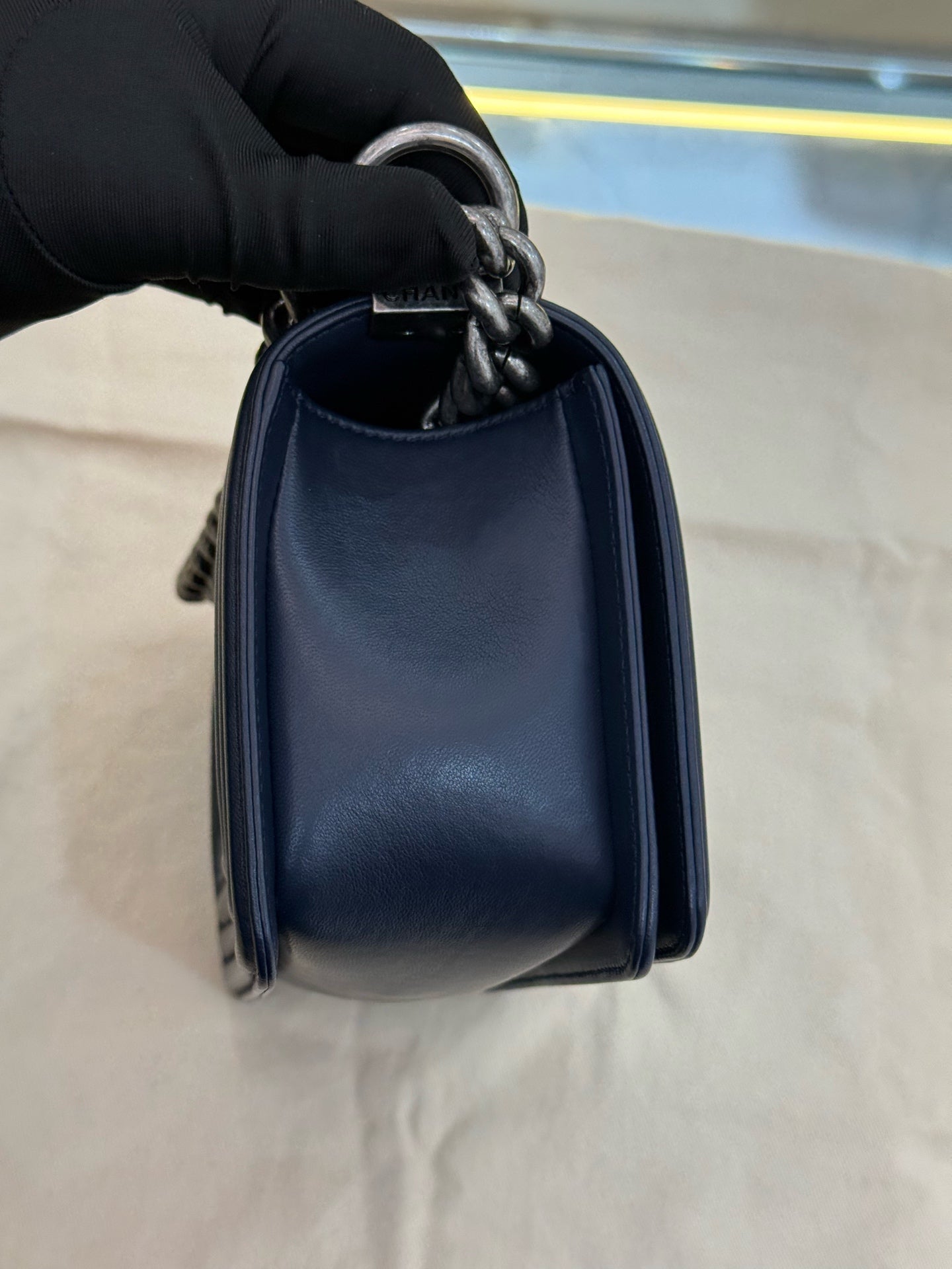 Chanel - Boy Bag Small - Lambskin leather - Navy - (small)