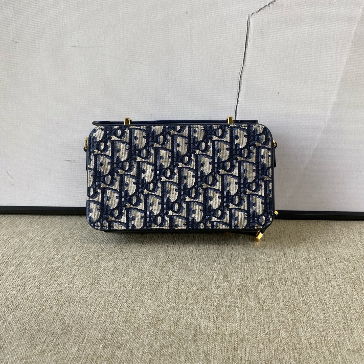 Dior - Montaigne Box Bag - Dior Oblique canvas with smooth calfskin leather trim - Blue - (mini)