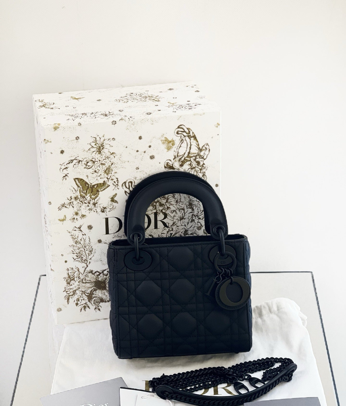 Dior - Lady Dior Mini - Leather - Black - (mini)