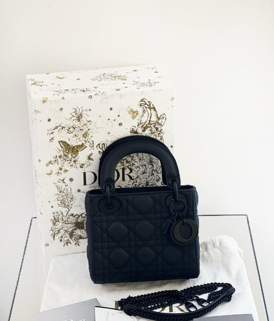 Dior - Lady Dior Mini - Leather - Black - (mini)