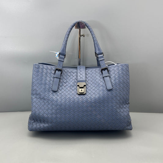 Bottega Veneta - Intrecciato Woven Tote - Intrecciato woven leather - Light Blue - (Large)