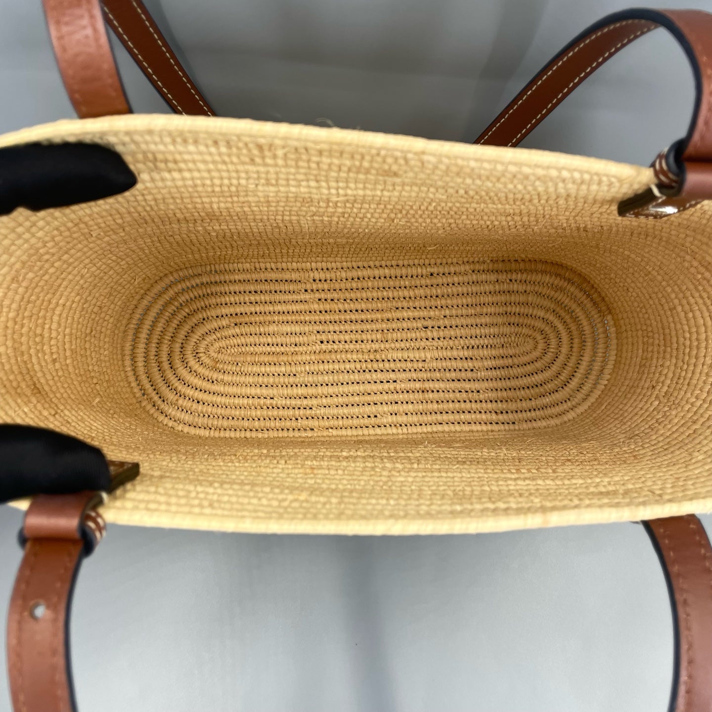 LOEWE - Woven Tote Bag with Anagram Patch - Wicker and Leather - Beige and Brown - (Small)
