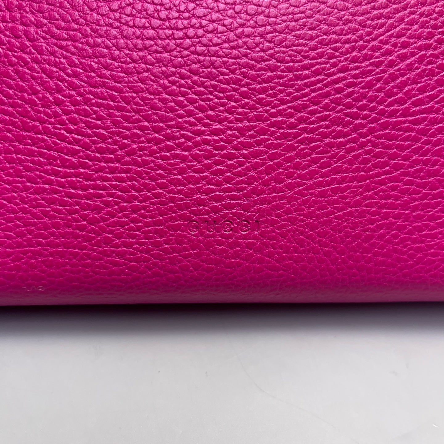 Gucci - Dionysus Wallet on Chain (WOC) with Crystal Buckle - Grained leather - Hot Pink with Aged Silver-Tone Hardware - (mini)