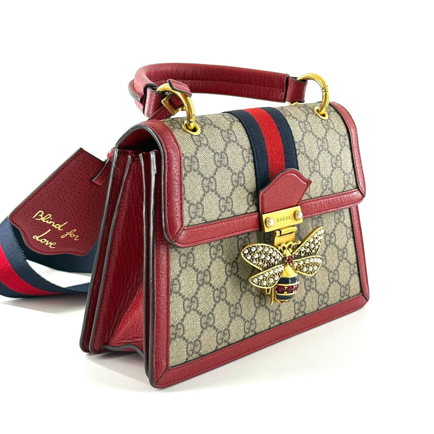 Gucci - Queen Margaret - GG Supreme canvas with leather trim - Red - (small)