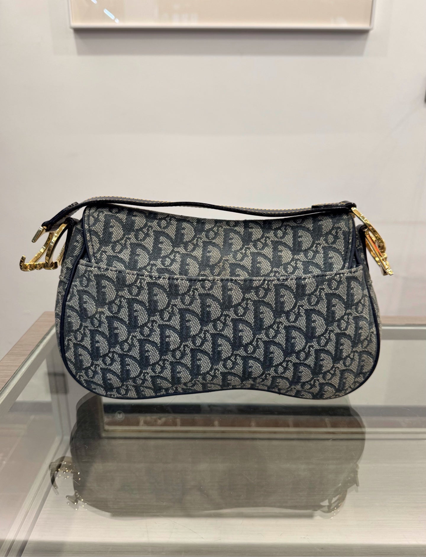 Dior - Saddle Bag - Dior Oblique canvas with leather trim - Grey - (medium)