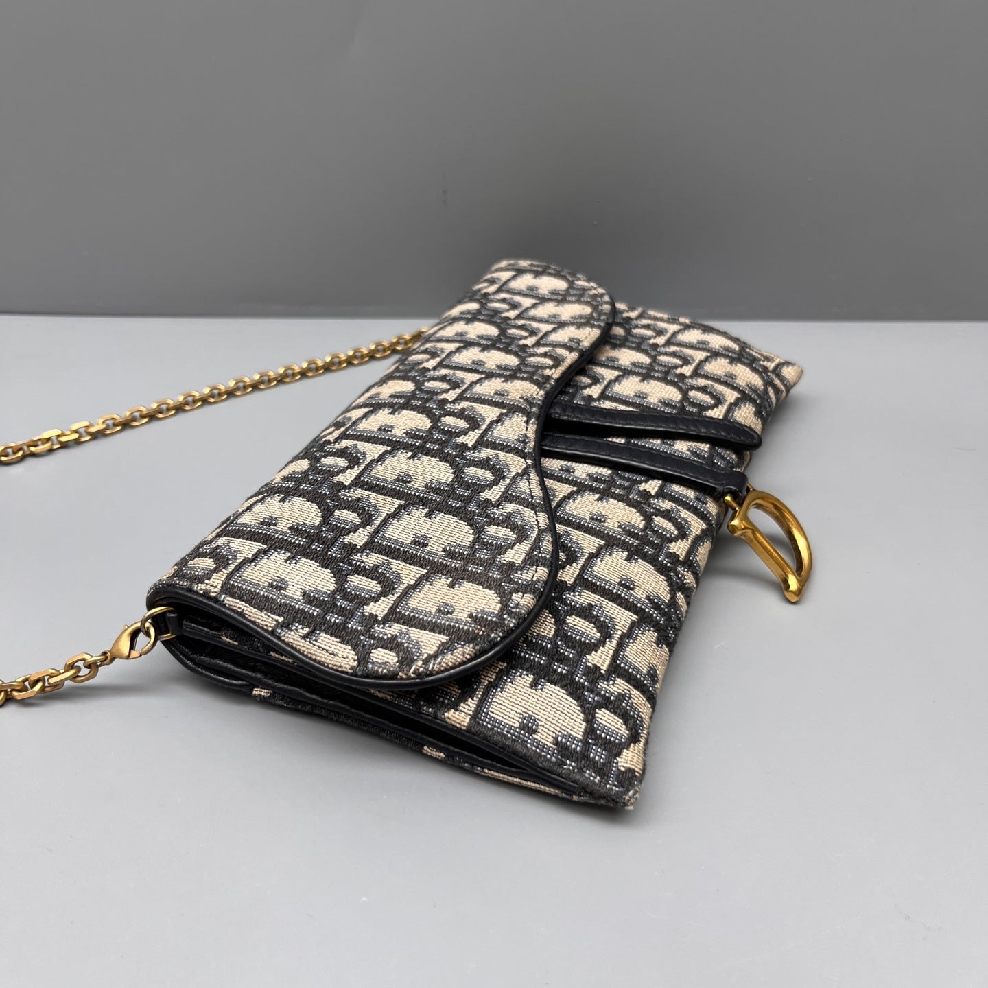 Dior - Saddle Wallet On Chain - Cloth - Multicolour - (mini)