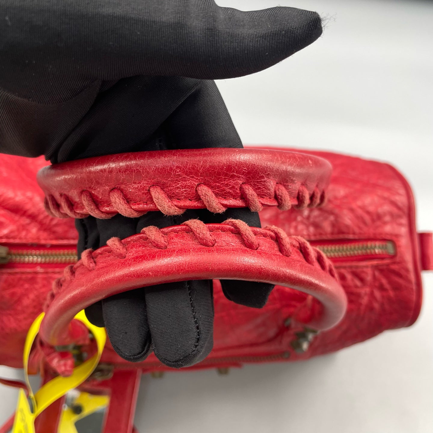 Balenciaga - Boston Motorcycle Bag 241511L5967 - Distressed lambskin leather - Red - (Small)