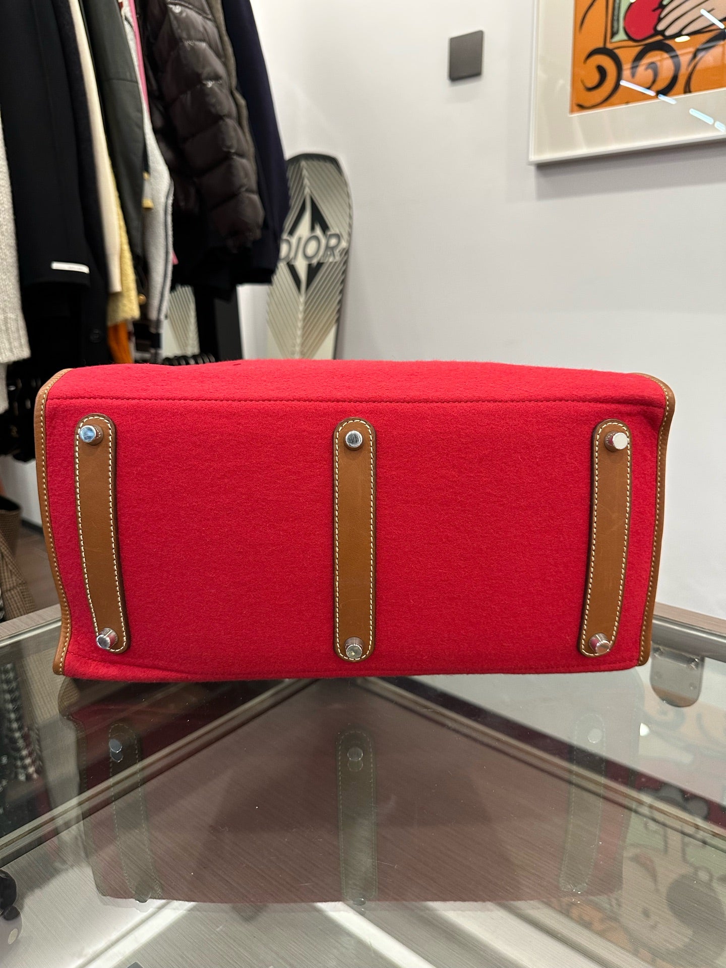 Hermès - Feudou Tote - Felt and Leather - Red - (Large)