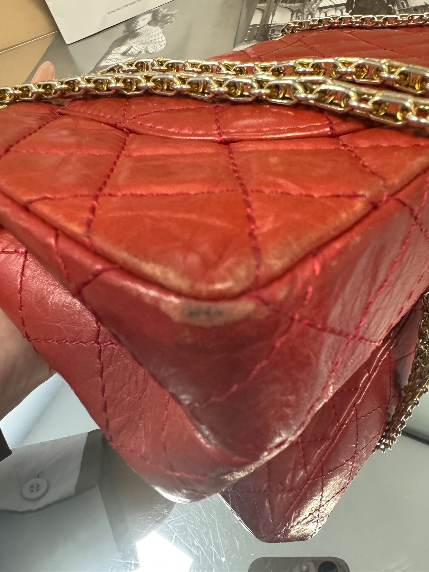 Chanel - 2.55 - Aged Calfskin Leather - Red - (Small)