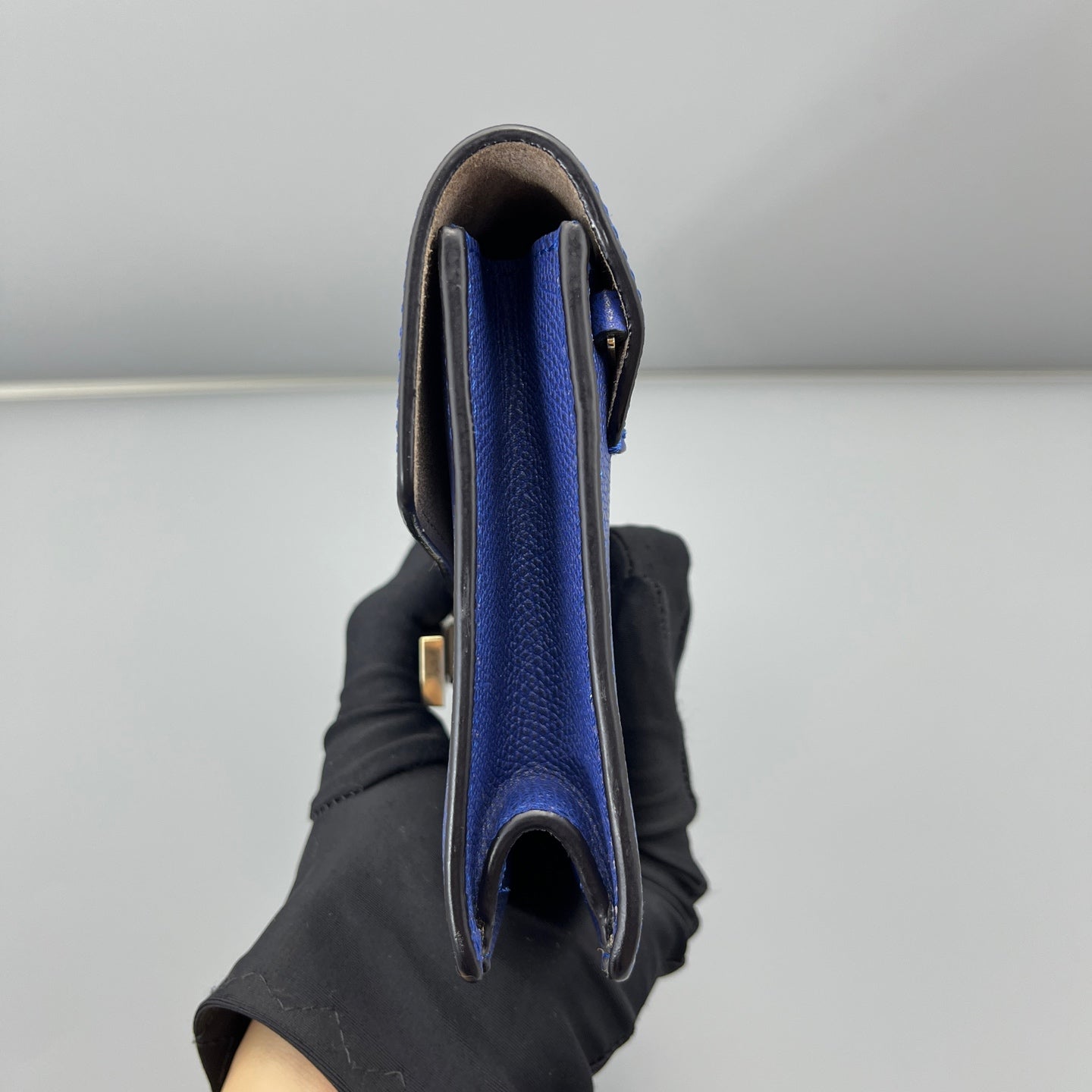 Valextra - Flap Shoulder Bag - Leather - Blue - (small)