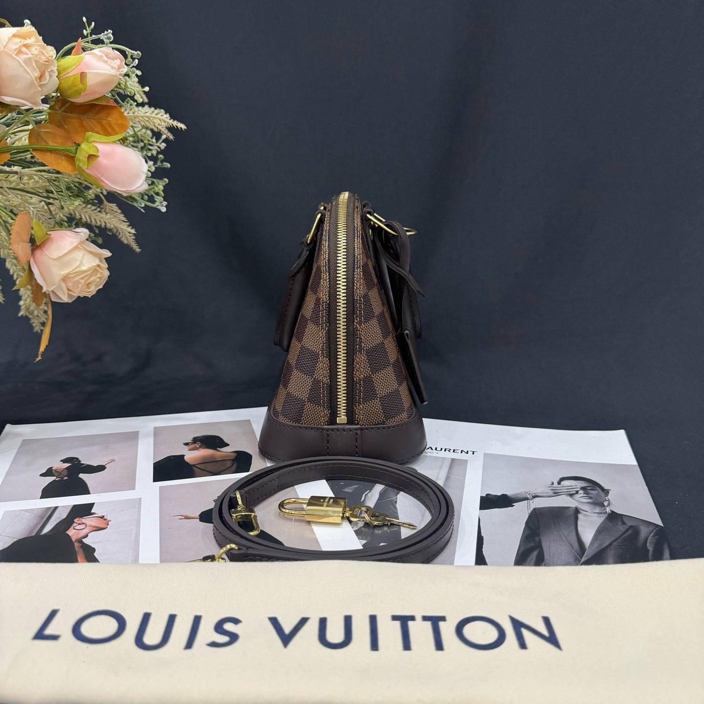 Louis Vuitton - Alma BB - Damier Ebene coated canvas with smooth leather trim - Brown - (mini)