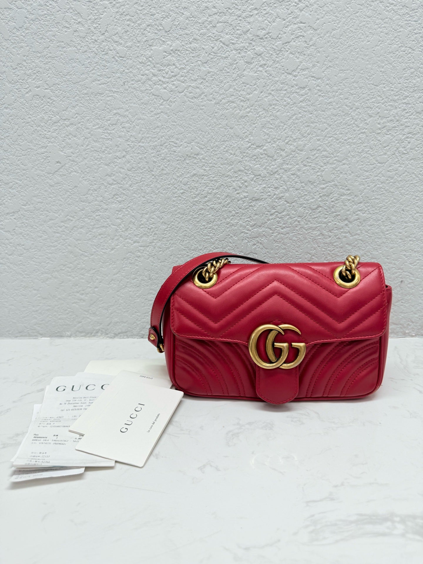 Gucci - GG Marmont Mini - Matelassé leather - Red - (Mini)