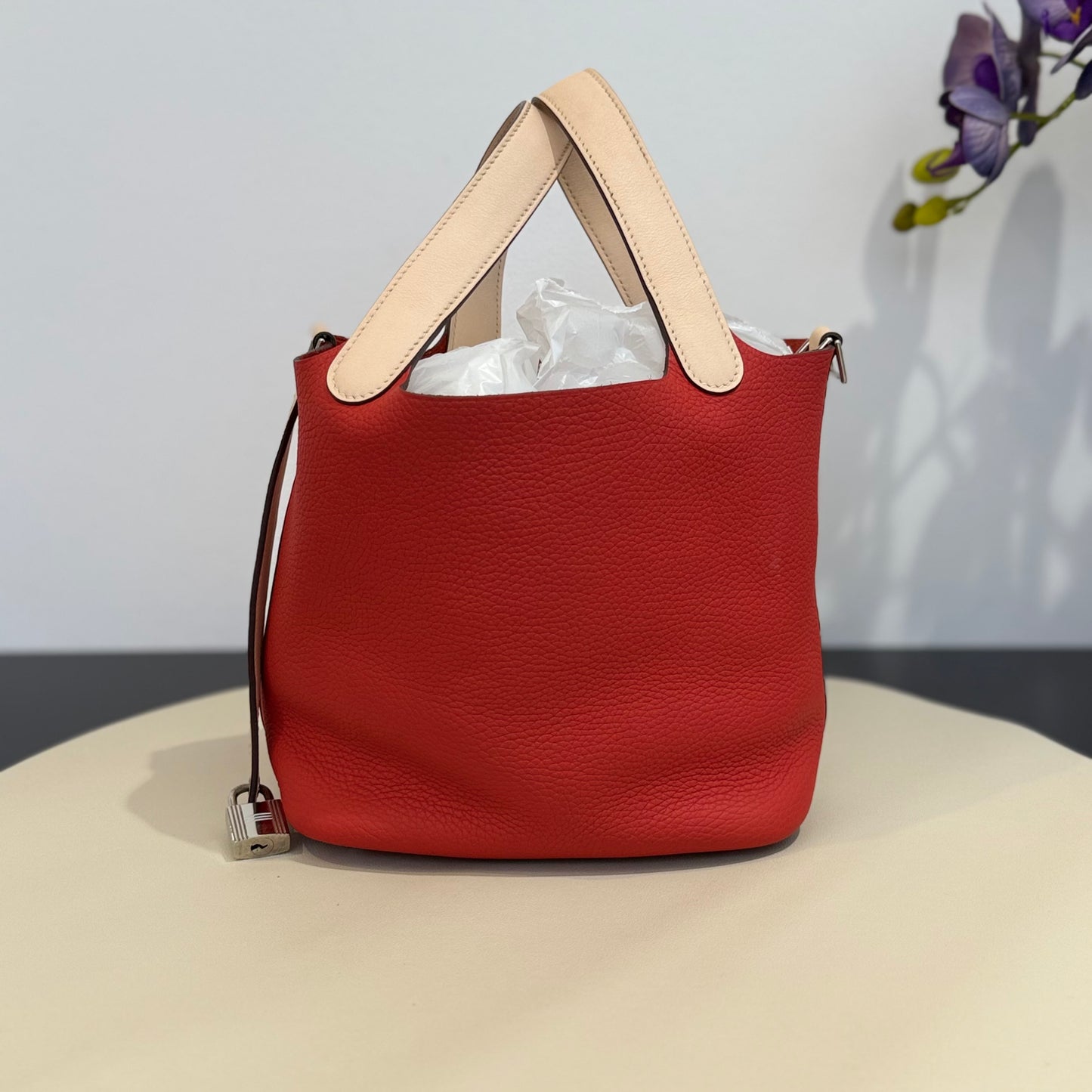 Hermès - Picotin Lock 18 - Leather - Red with Beige contrast - (mini)