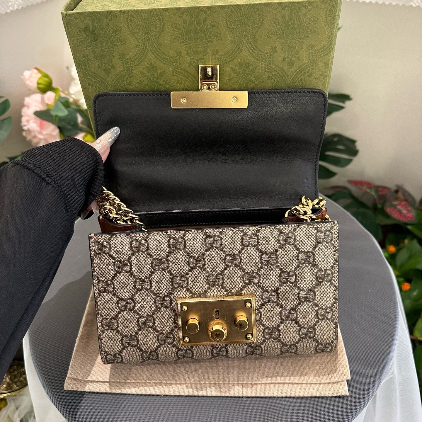 Gucci - Padlock Mini Bag - GG Supreme coated canvas with leather trim - Beige, Ebony, Black, Brown - (mini)