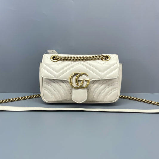 Gucci - GG Marmont Matelassé Mini Bag - Leather - White - (Mini)