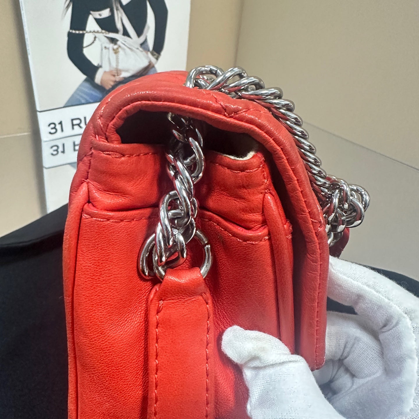 Chanel - Seasonal Large Logo Flap Bag - Lambskin leather - Red - (Medium)