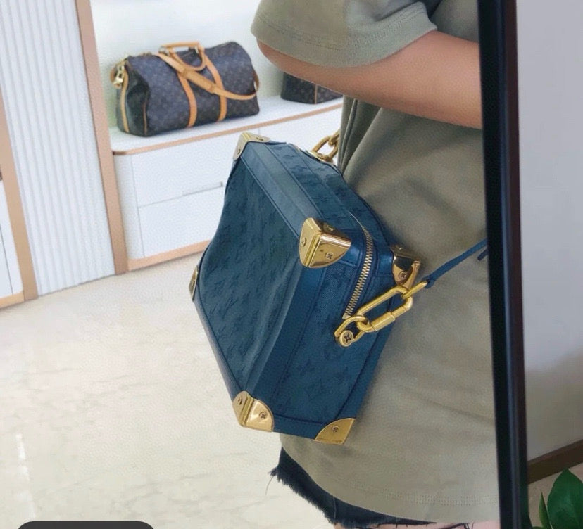 Louis Vuitton - Soft Trunk - Denim and Leather - Blue - (Small)