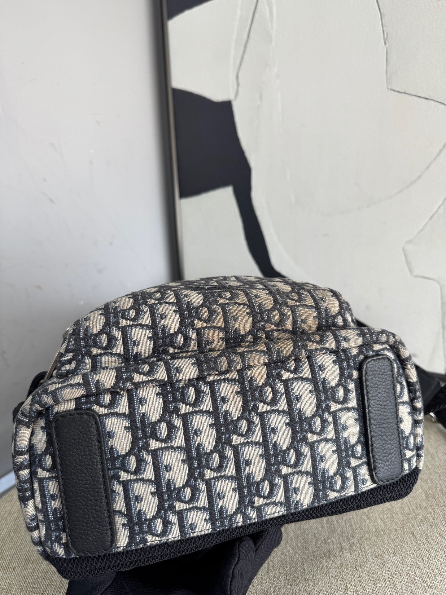 Dior - Rider Oblique Backpack Small - Dior Oblique jacquard canvas with leather trim - Grey, Beige and Black - (small)