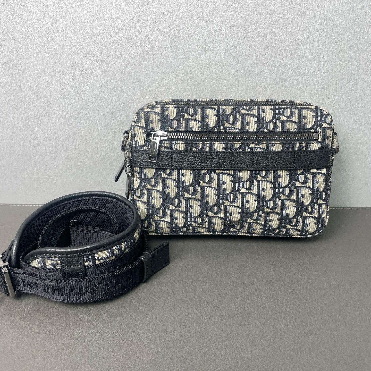 Dior - Safari Messenger Bag - Canvas and cowhide leather - Beige and Black - (small)