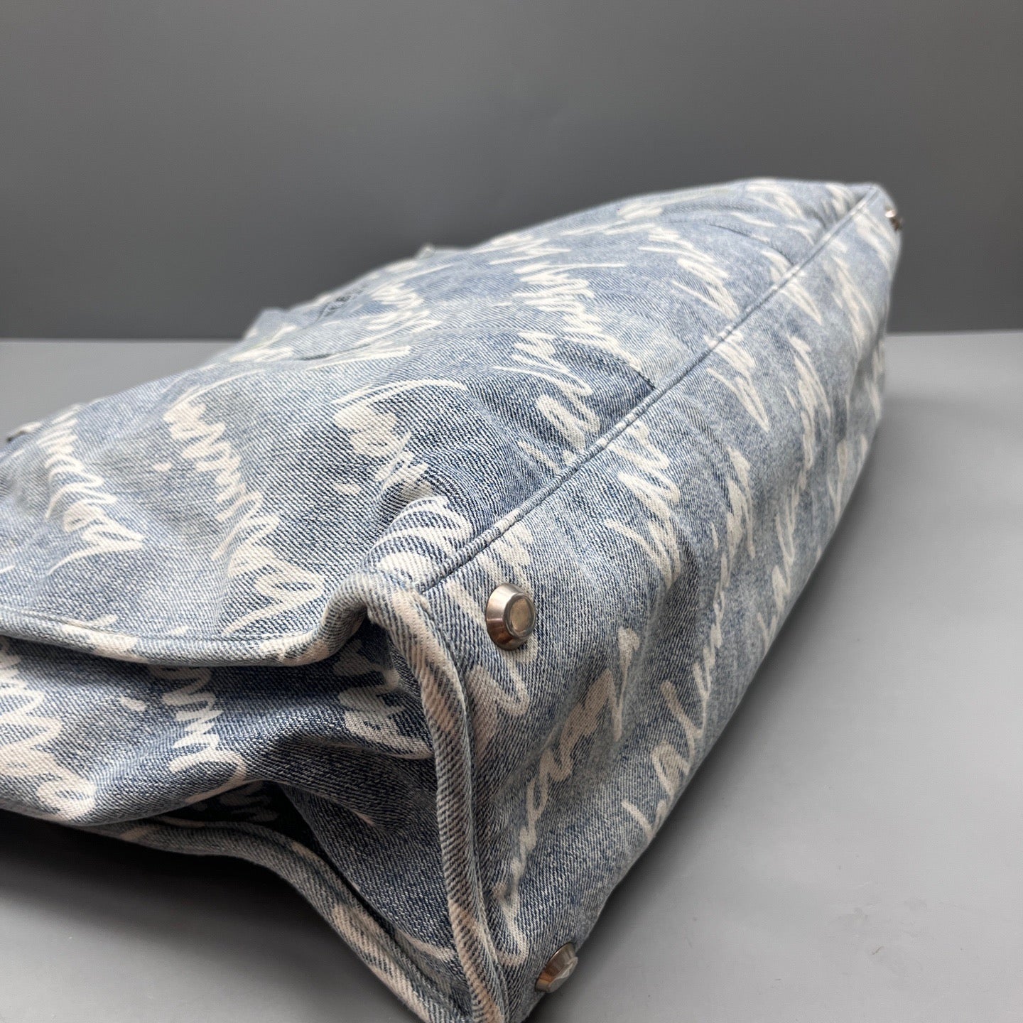 Balenciaga - All-Over Logo Denim Tote Bag - Denim - Light Blue - (Large)