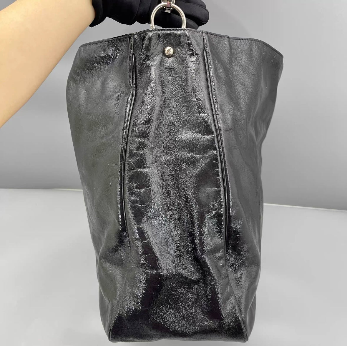 Saint Laurent - Patent Leather Shopper Bag - Patent leather - Black - (large)