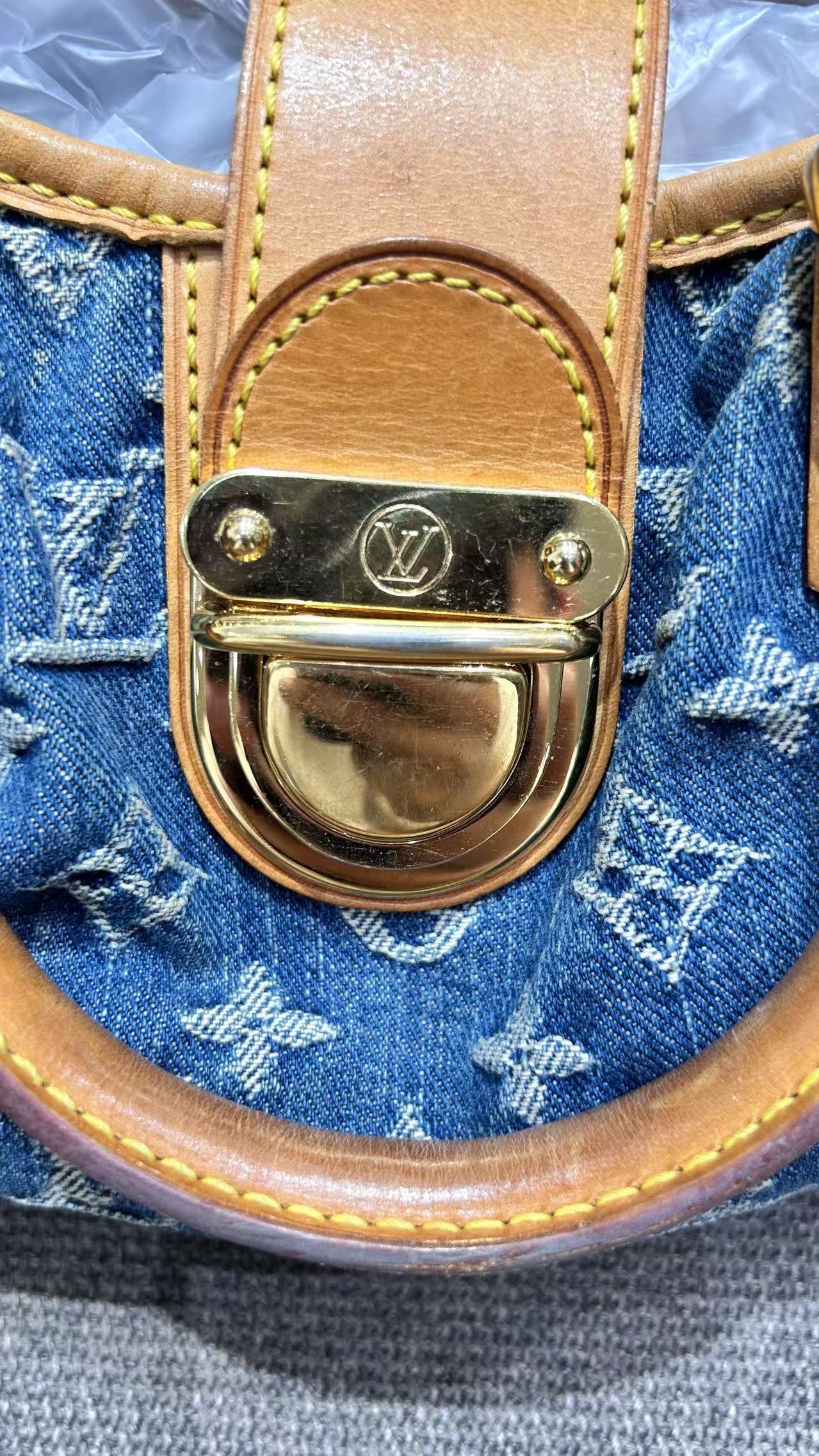 Louis Vuitton - Monogram Denim Mini Pleaty - Denim and Vachetta leather - Blue - (small)