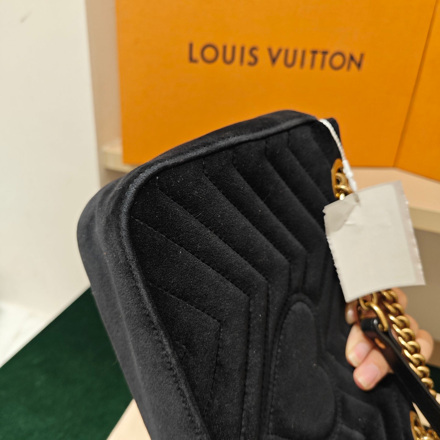 Gucci - GG Marmont Matelassé Shoulder Bag - Velvet - Black - (Medium)