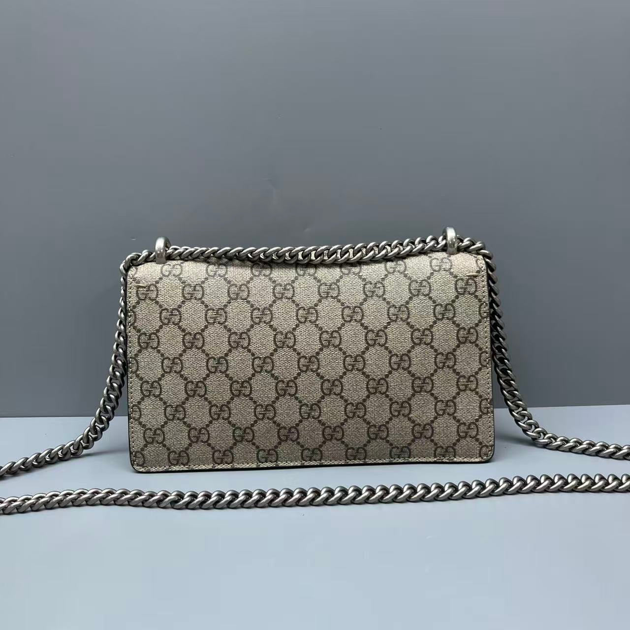 Gucci - Dionysus Small Shoulder Bag - GG Supreme canvas with suede and leather trim - Beige and Black - (Small)