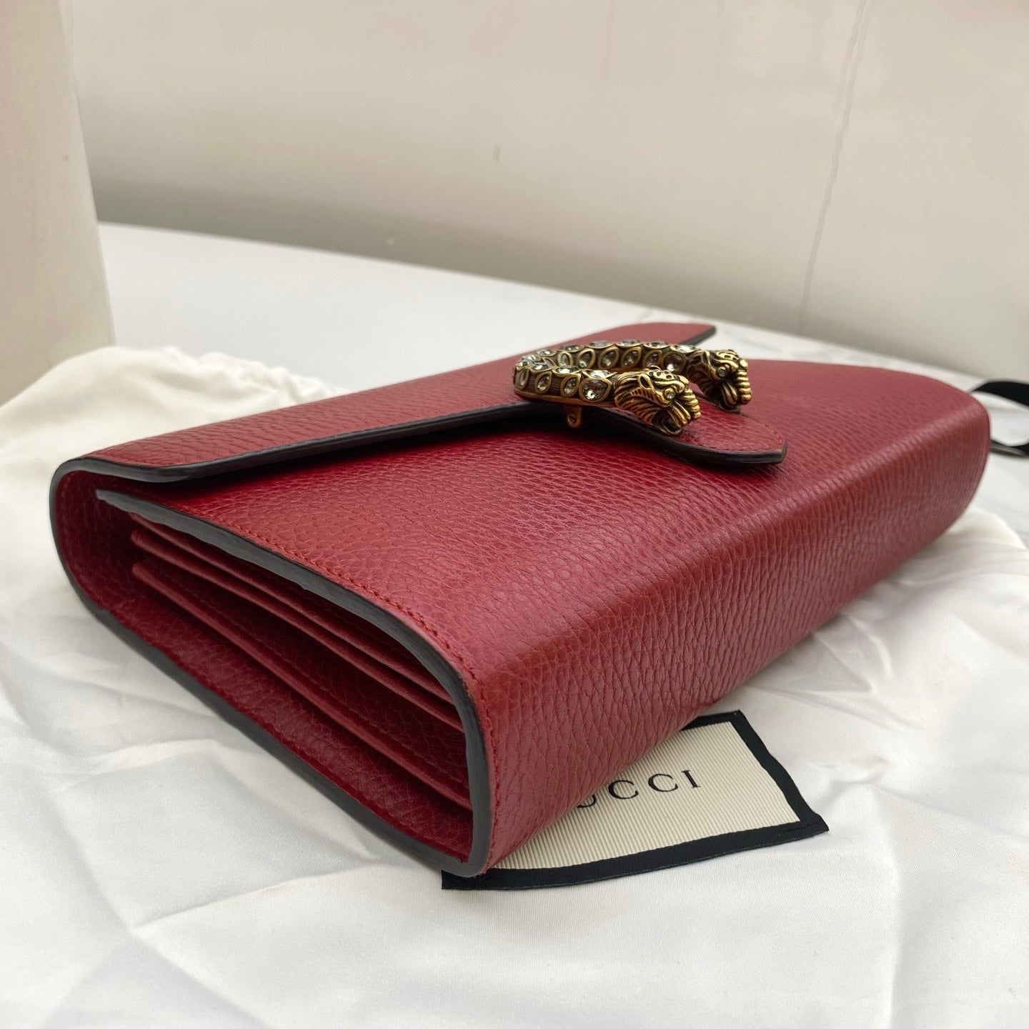 Gucci - Dionysus Wallet on Chain - Grained leather - Red - (mini)