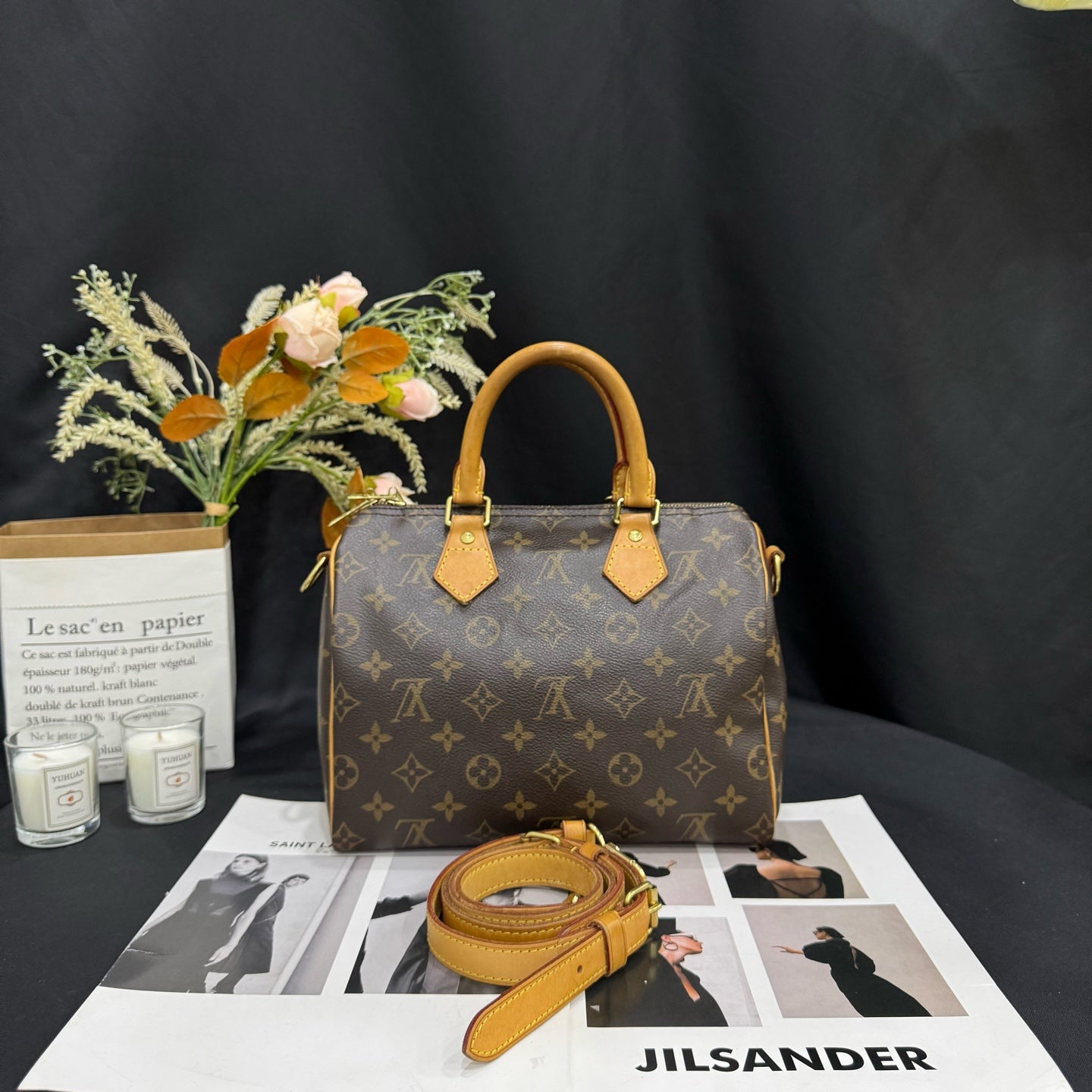 Louis Vuitton - Speedy Bandouliere 25 - Monogram coated canvas with Vachetta leather trim - Brown - (small)
