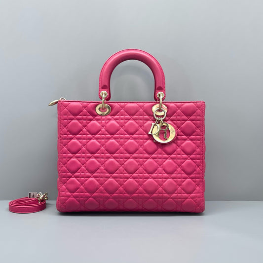 Dior - Lady Dior - Leather - Pink - (Large)
