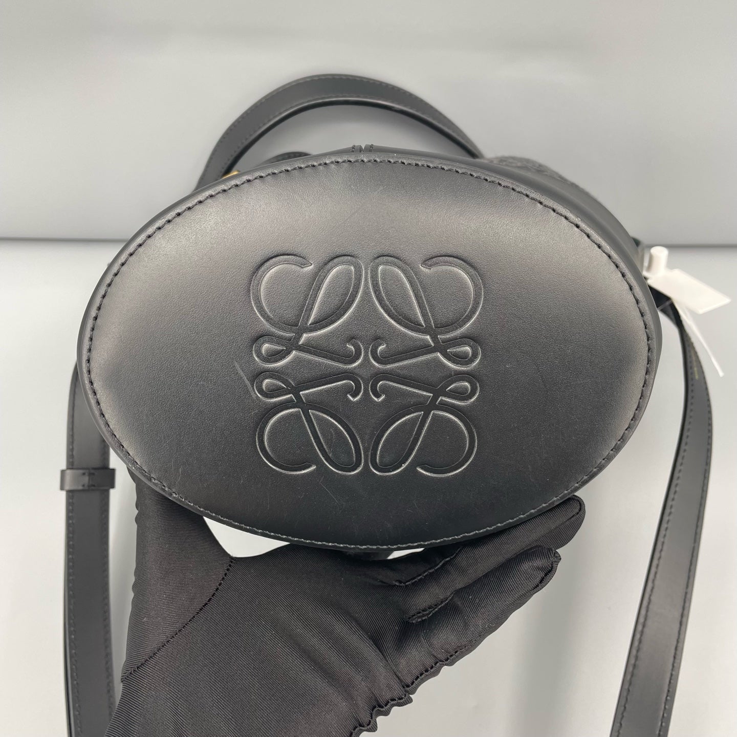 Loewe - Balloon Bag Small - Anagram jacquard canvas and calfskin leather - Black - (small)