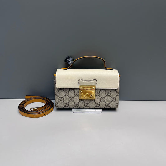 Gucci - Padlock Mini - GG Supreme canvas with leather trim - Multicolour with Gold-Tone Hardware - (mini)