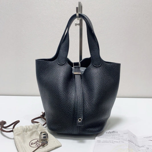 Hermès - Picotin Lock 18 - Taurillon Clemence leather - Black - (mini)