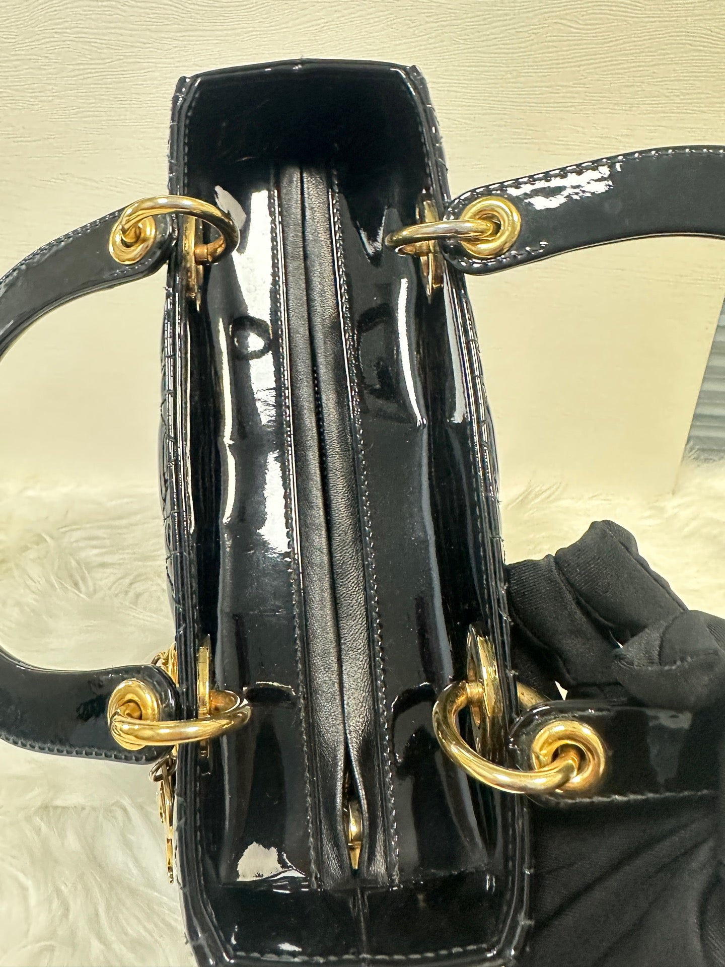 Dior - Lady Dior Medium - Patent leather - Black - (medium)