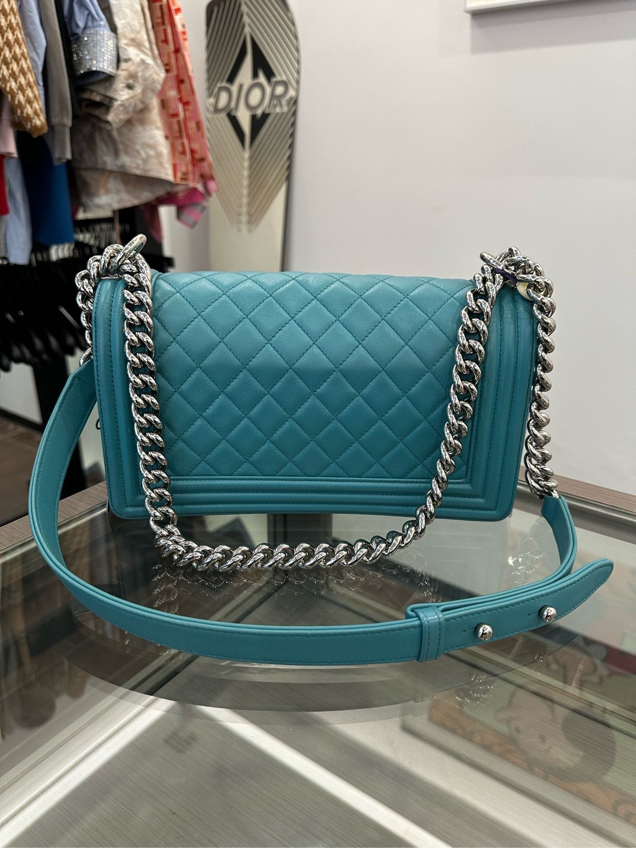 Chanel - Le Boy - Cowhide leather - Blue - (Medium)