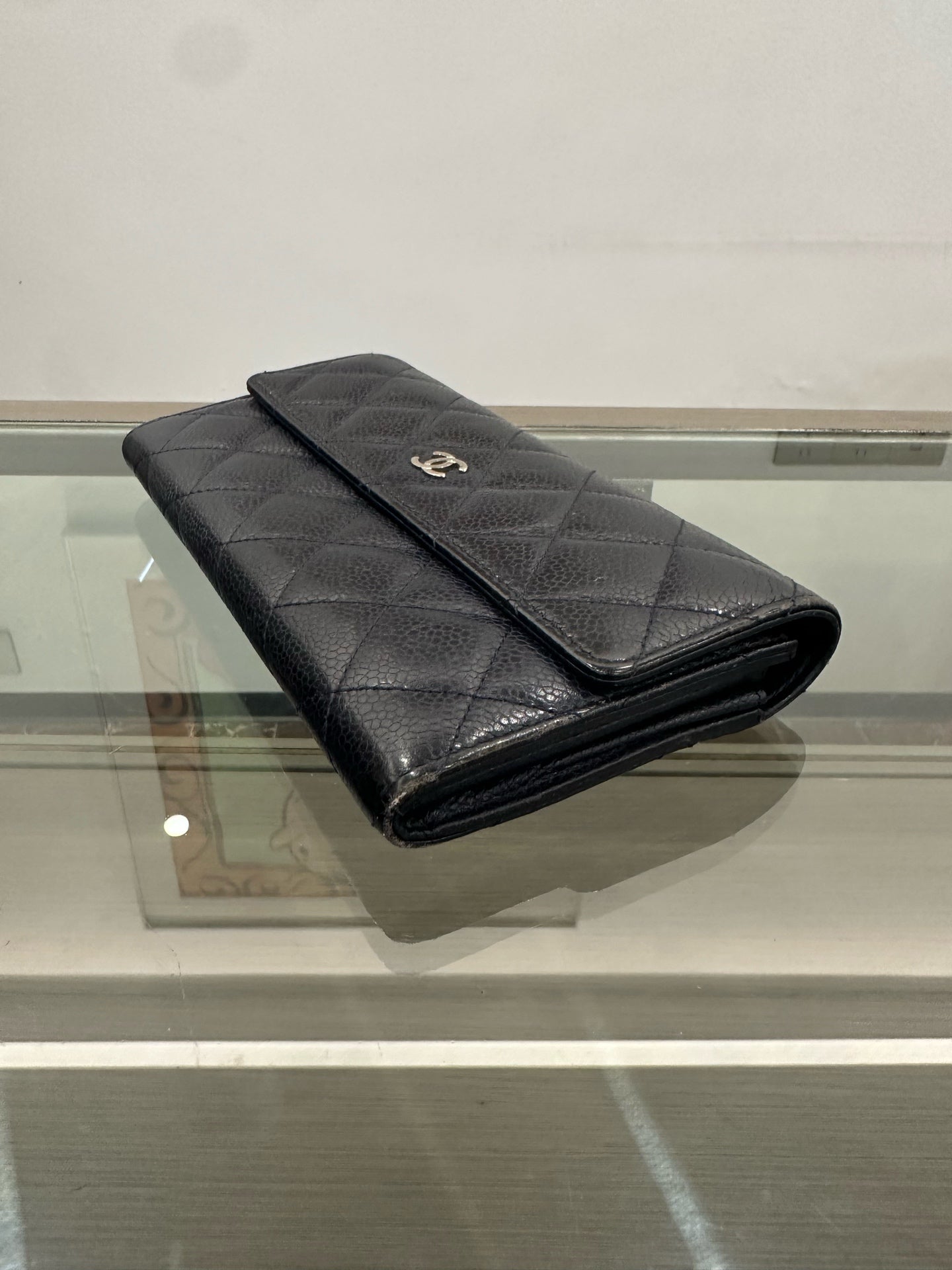 Chanel - Classic Flap Long Wallet - Caviar leather - Navy - (medium)