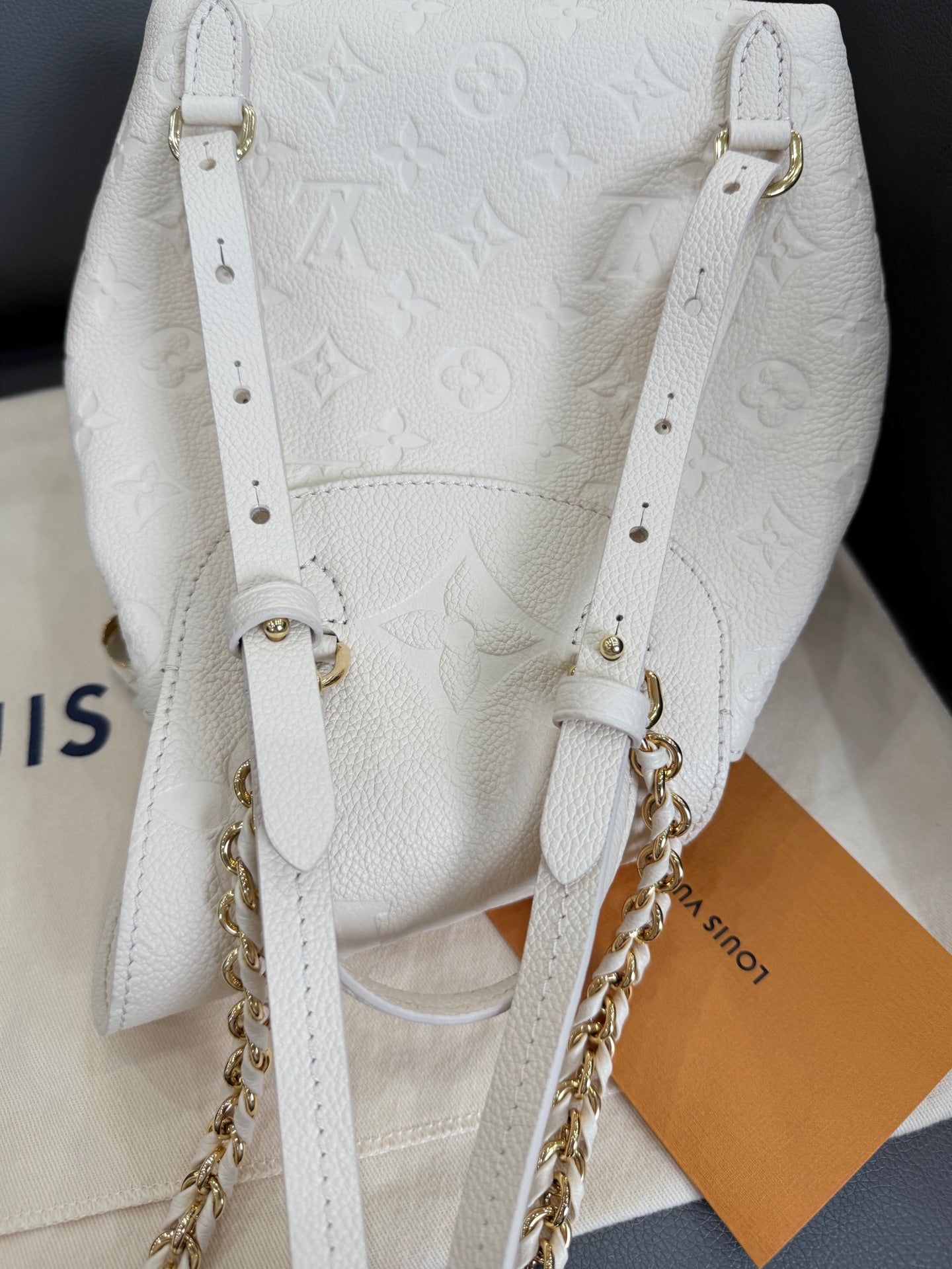Louis Vuitton - Montsouris Backpack BB (M47106) - Grained leather - White - (small)