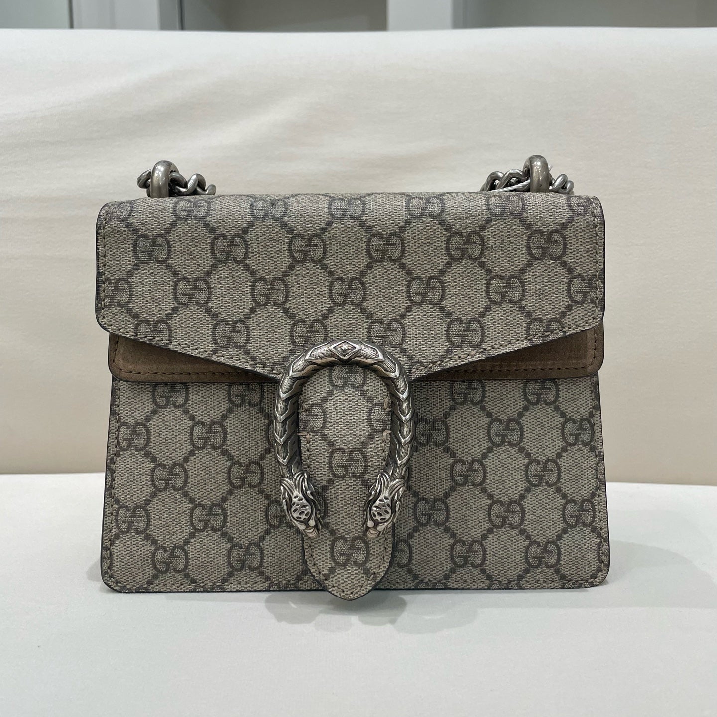 Gucci - Dionysus Mini - GG Supreme canvas with suede trim and lining - Camel - (mini)