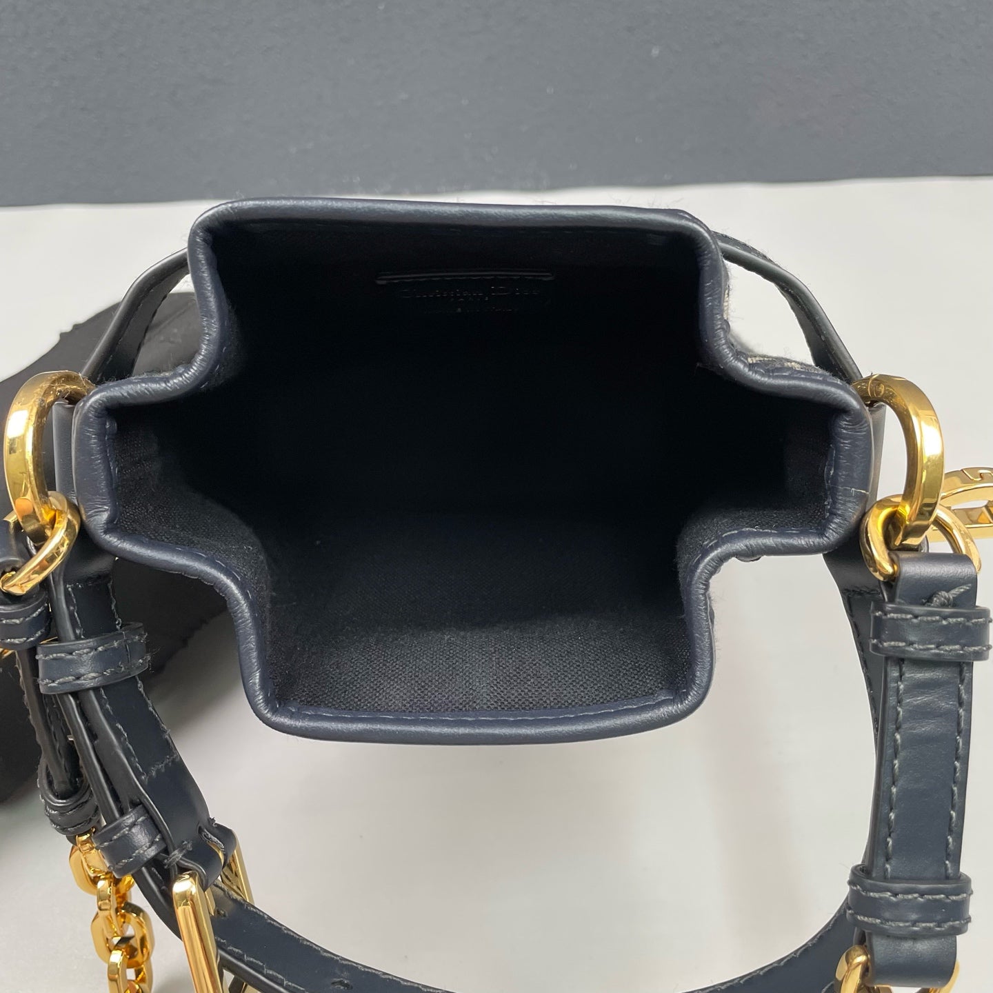 Dior - Dior C'est Oblique Bucket Bag - Oblique embroidered jacquard canvas with leather trim - Blue - (mini)