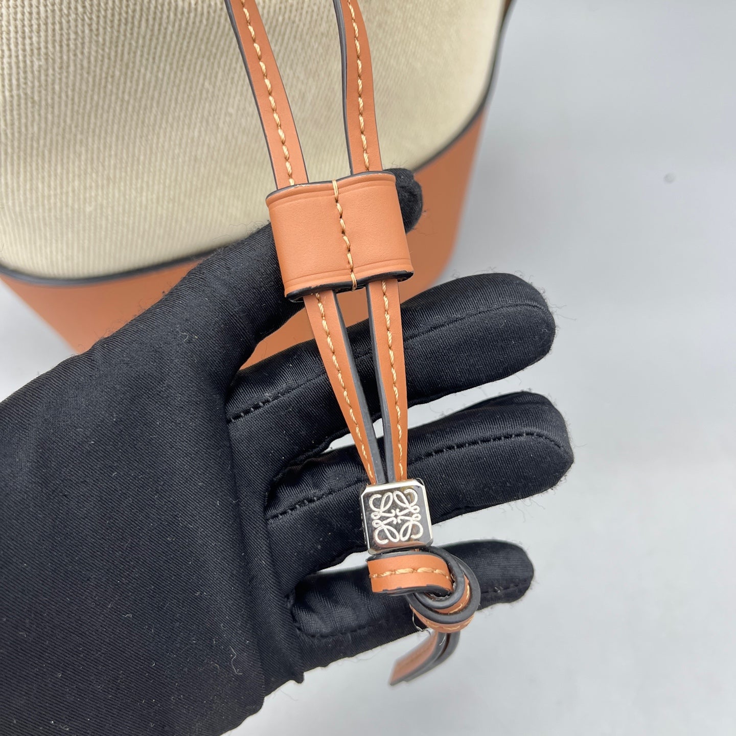 Loewe - Bucket Bag - Canvas and Leather - Caramel and Cream - (Medium)