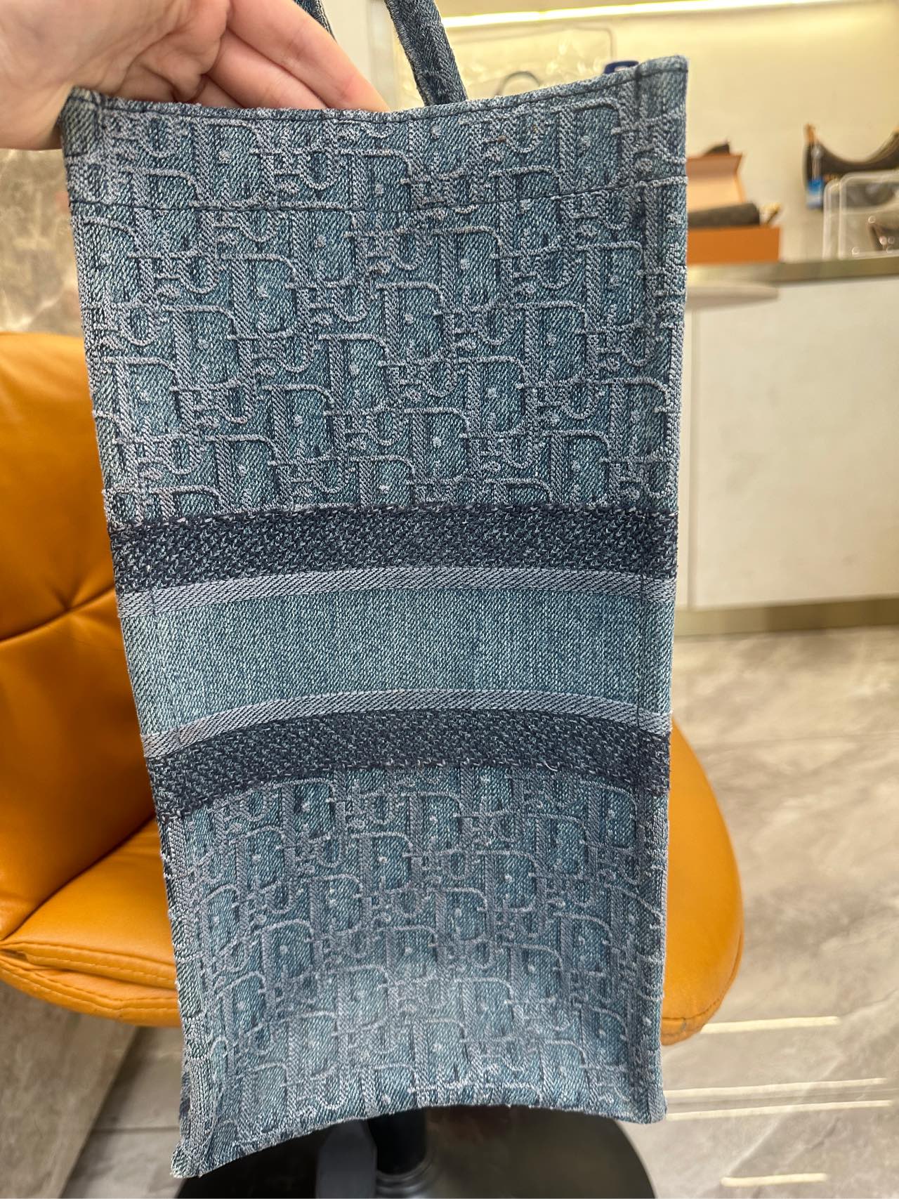 Dior - Book Tote - Denim with embroidery - Blue - (Large)