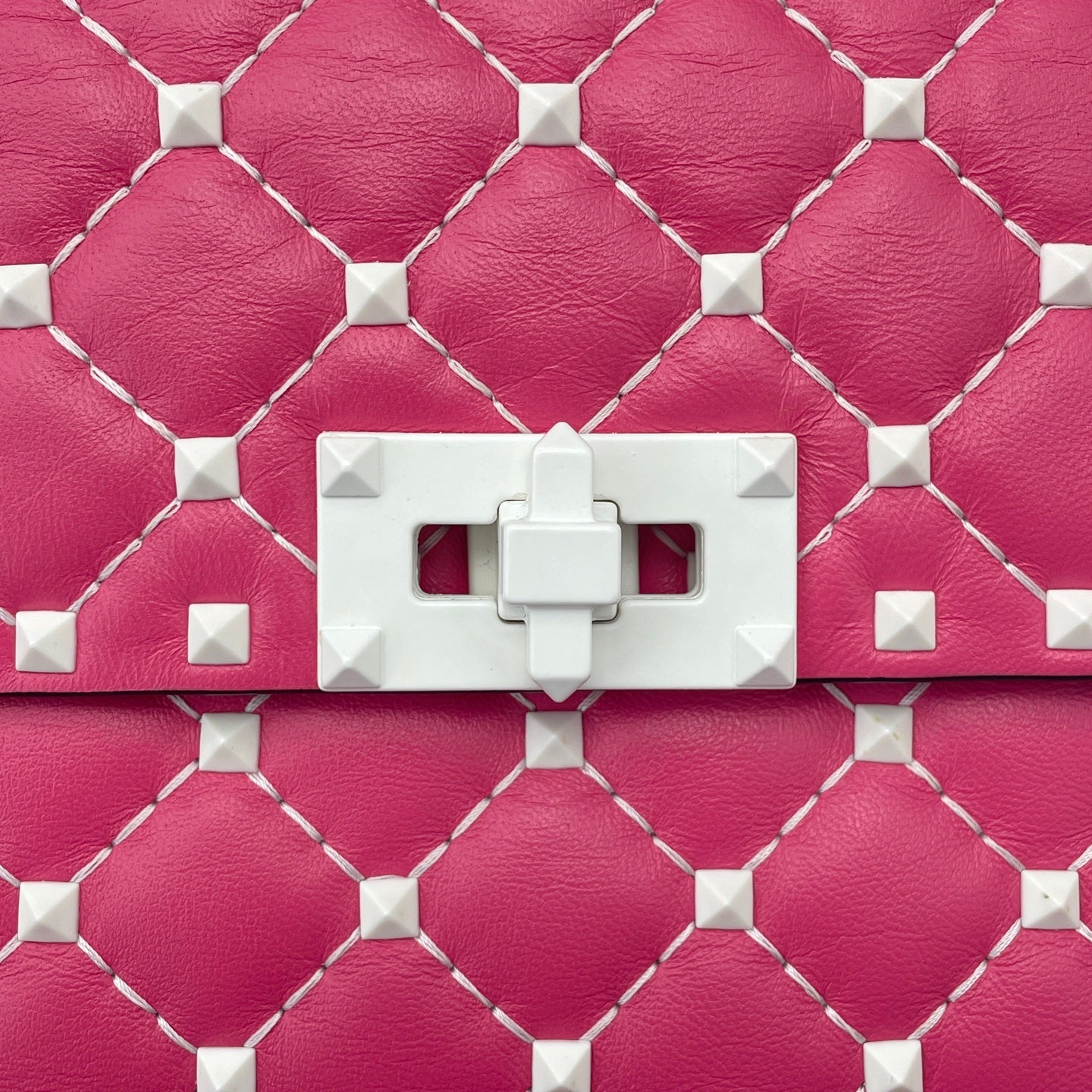 Valentino - Rockstud Spike Flap Bag - Leather - Pink - (small)