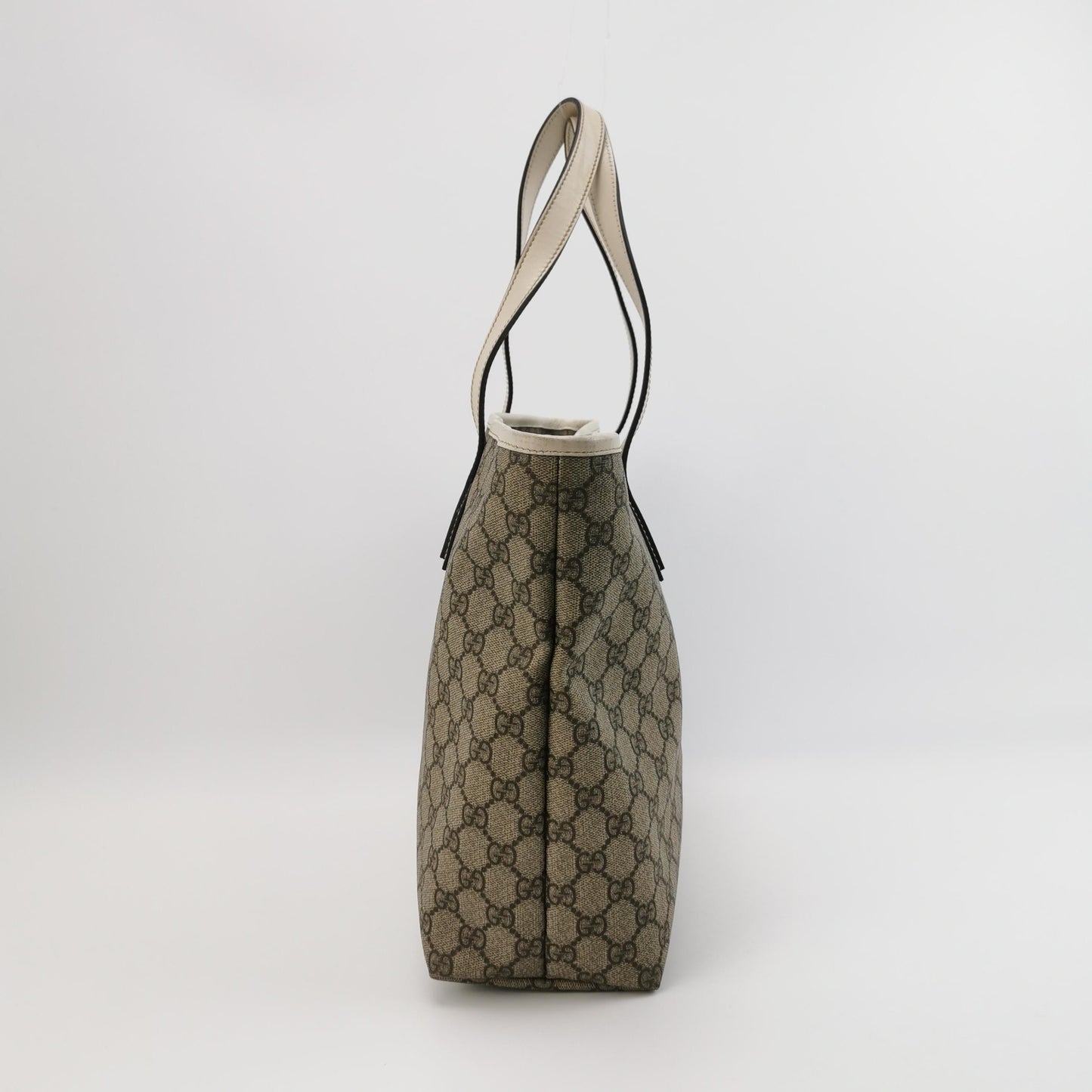 Gucci - GG Supreme Tote Bag - GG Supreme coated canvas with leather trim - Beige - (Medium)